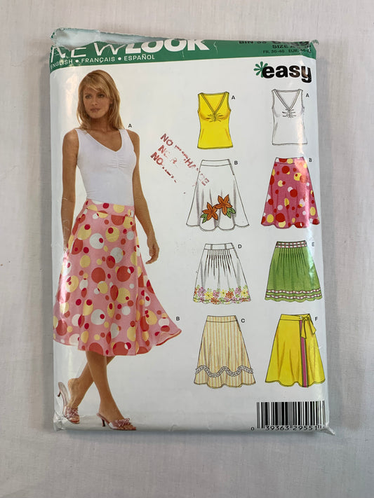 Simplicity 6569 Misses' New Look Skirts, Tops Size 8-12, Cut,2008