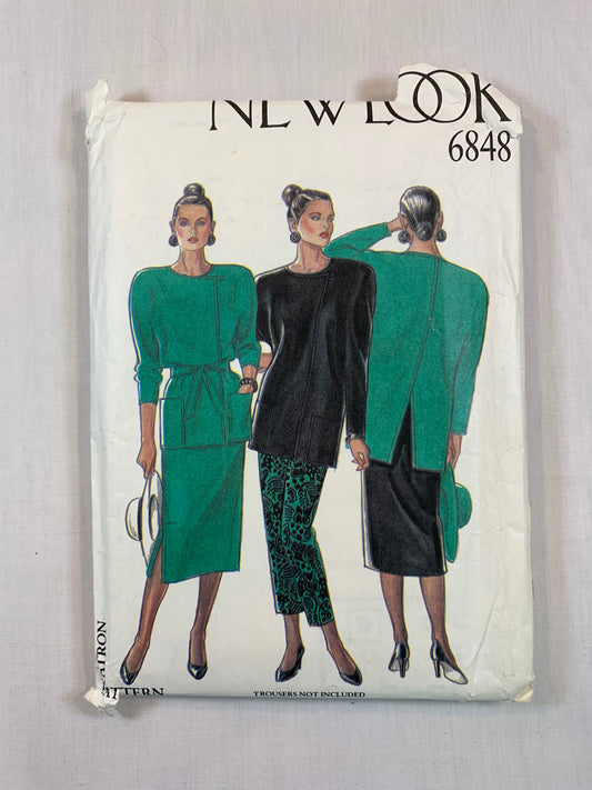 Simplicity 6848 Misses' New Look Skirt, Top, Size 8-14, Cut