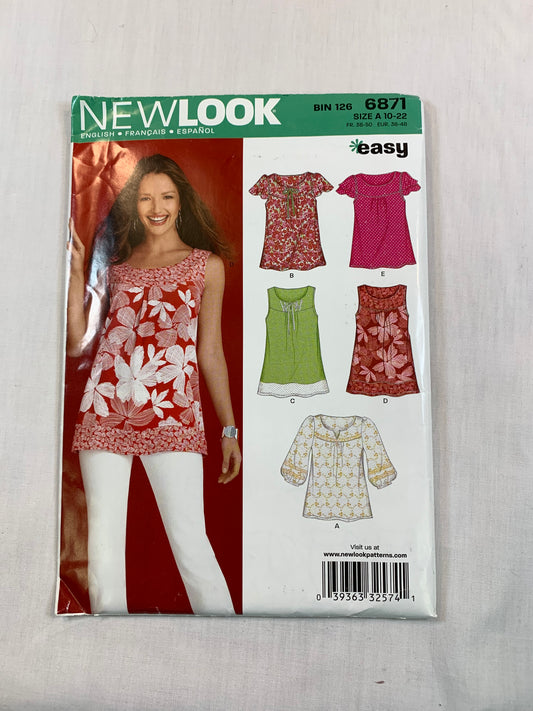 Simplicity 6871 Misses' Top, Shirt, Size 10-22, Uncut, 2009