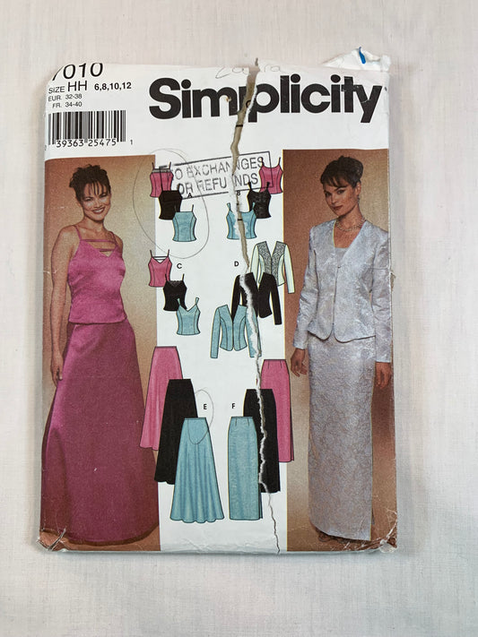 Simplicity 7010 Misses' Jacket, Top, Skirt, , Size 6-12, Cut