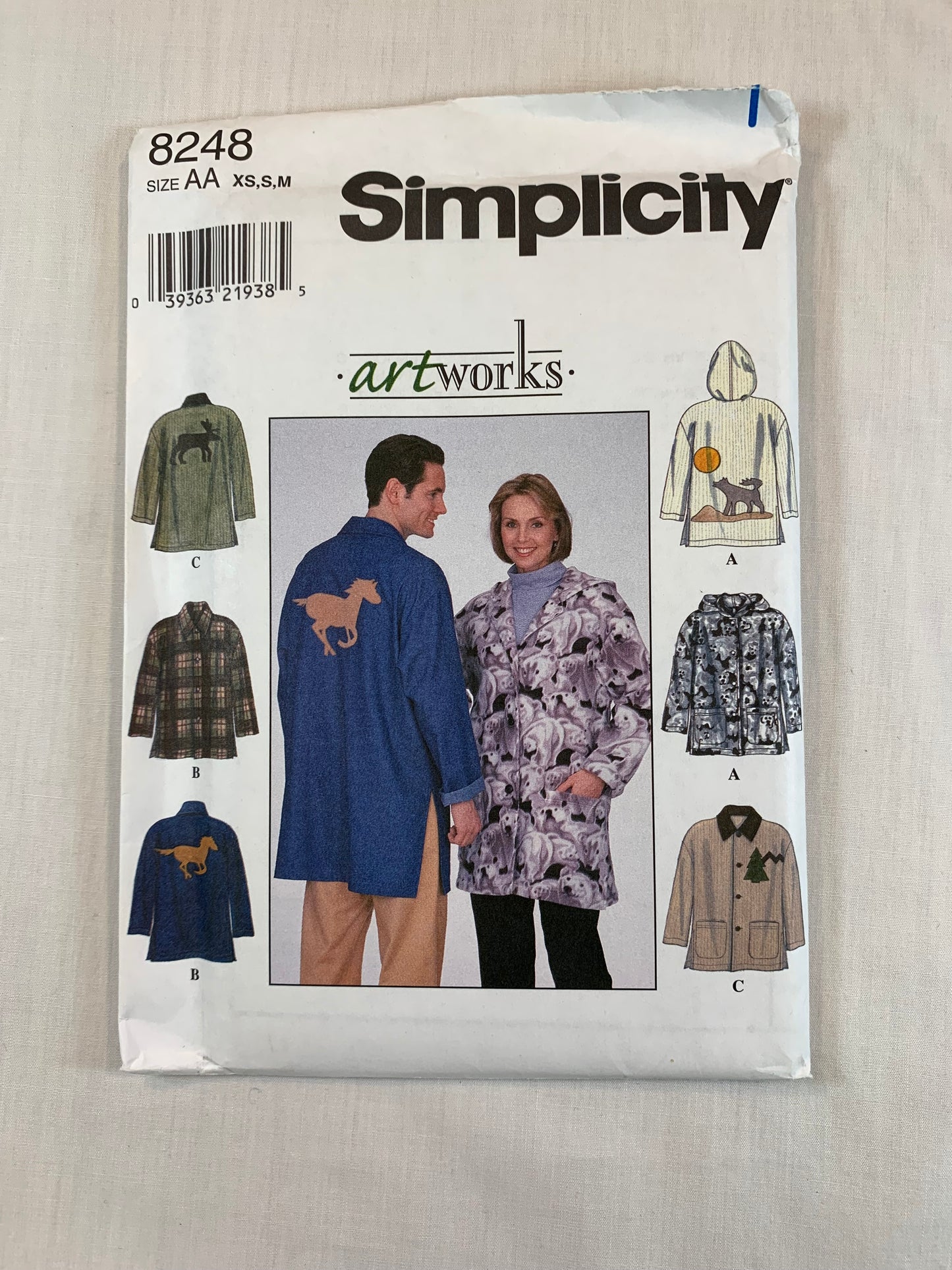 Simplicity 8248 Misses' Men's, Teens' Jackets, Size 30-48, Uncut, Vintage 1998