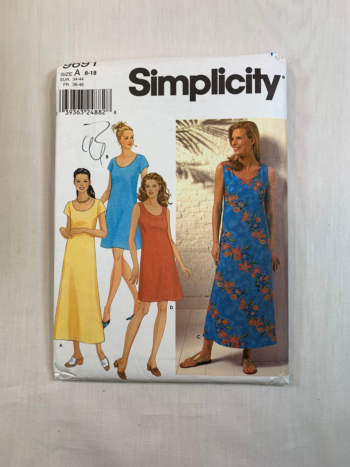 Simplicity 9691 Misses' Dresses, Size 8-18, Cut, 2001