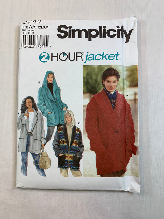Simplicity 9744 Misses' Unlined Jackets, Coat,, Size 6-16, Uncut, Vintage 1996