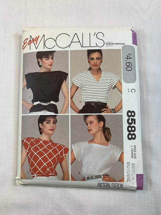 McCall's 8588 Misses' Top, Size 14-16, Uncut, Vintage 1983