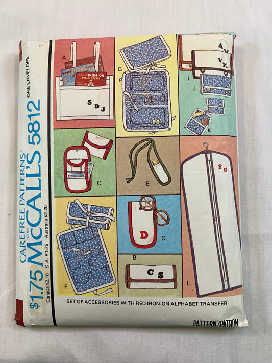 McCall's 5812 Crafts, Transfers, Accessories, Cut, Vintage 1977