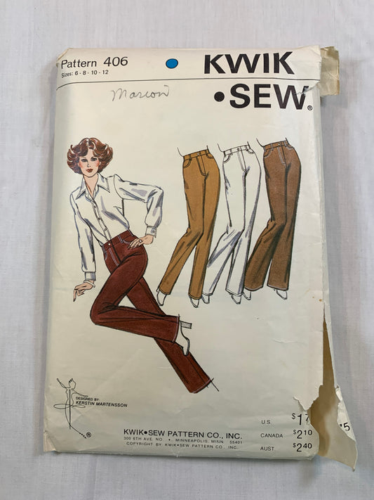 KWIK 407 Misses' Jeans, Size 6-12, Cut