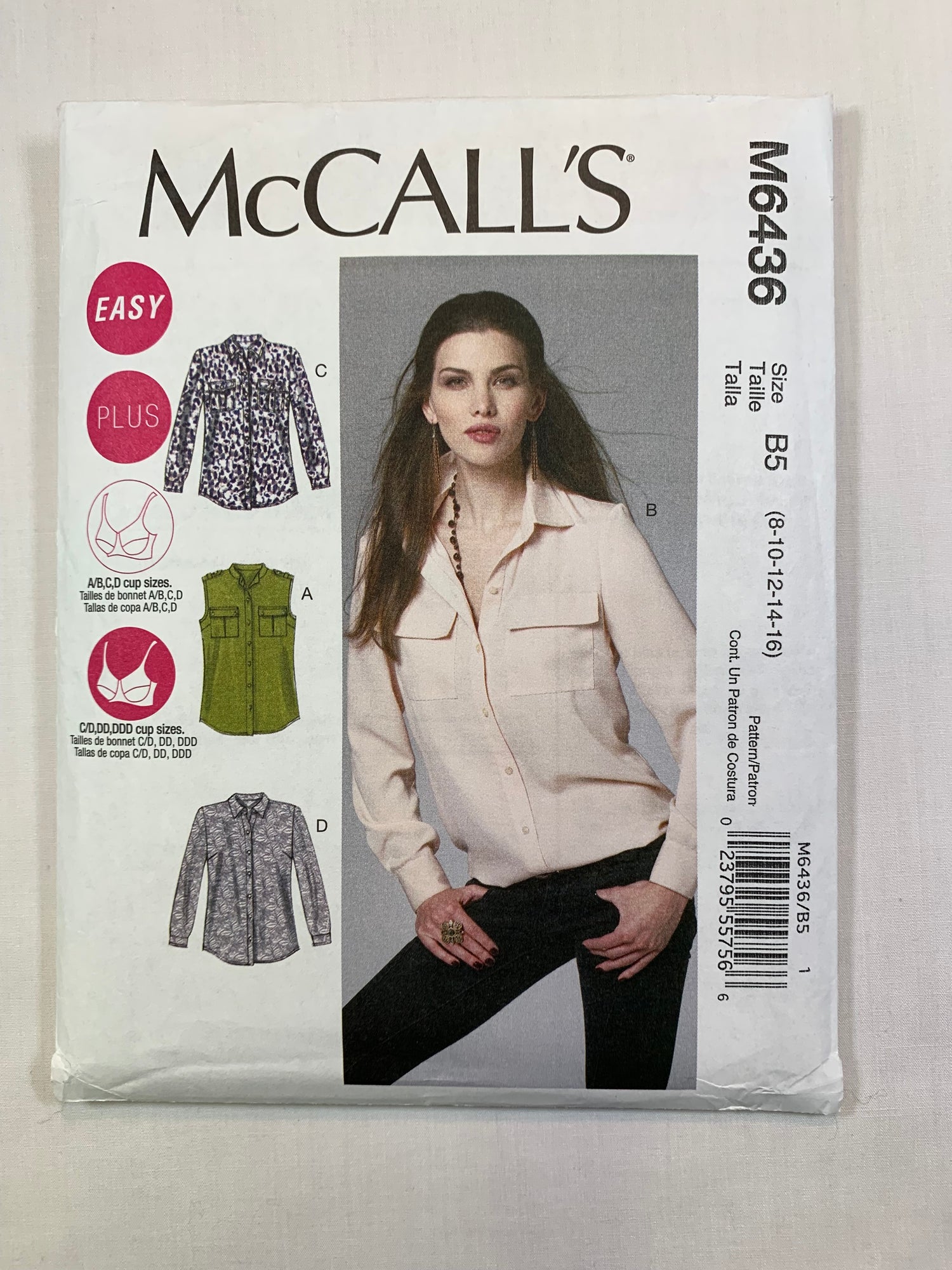 McCall's M6436 Misses' Shirts, Size 8-16, Cut, 2011