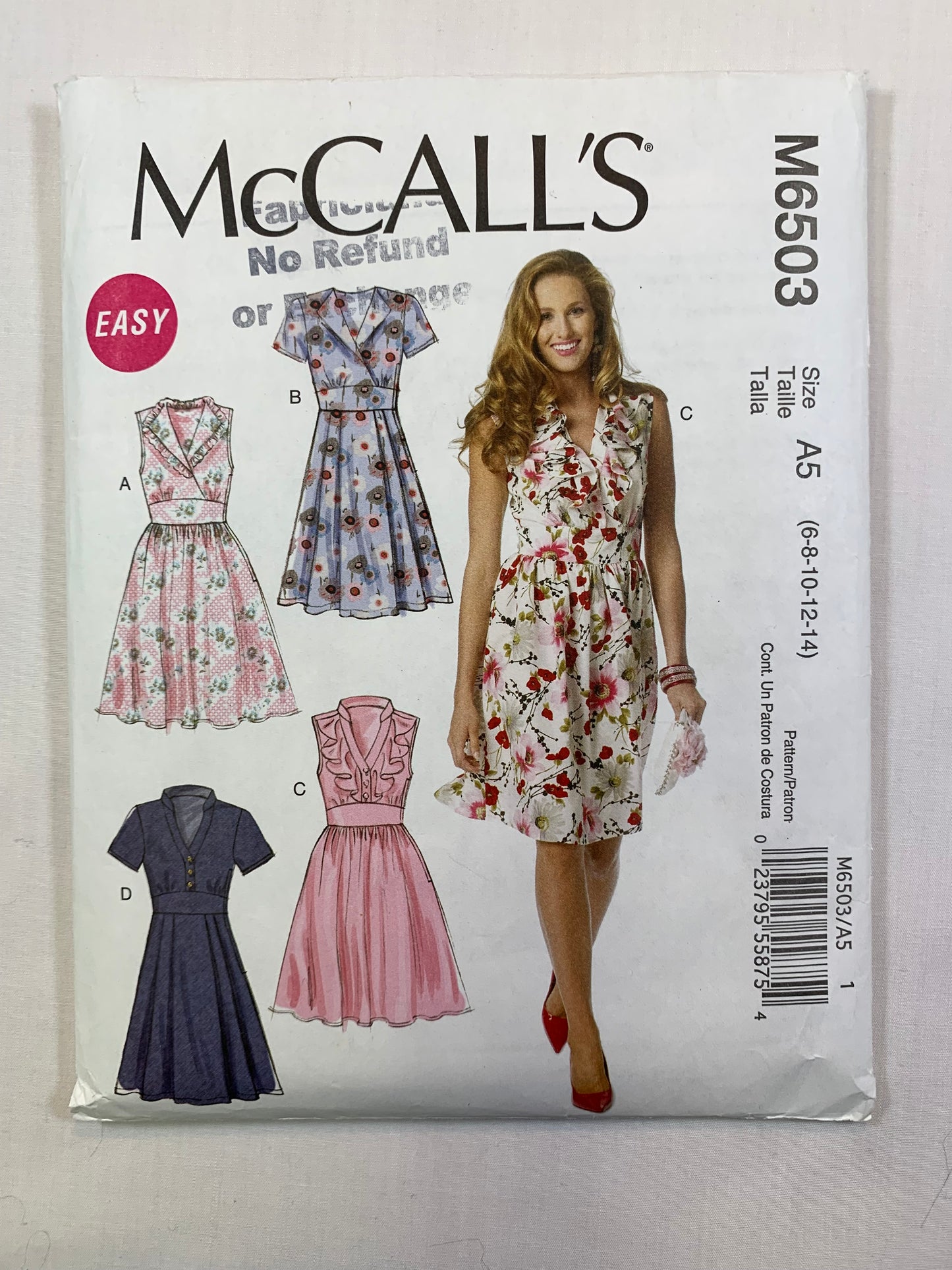 McCall's M6503 Misses' Dresses. Size 6-14, Cut, 2012