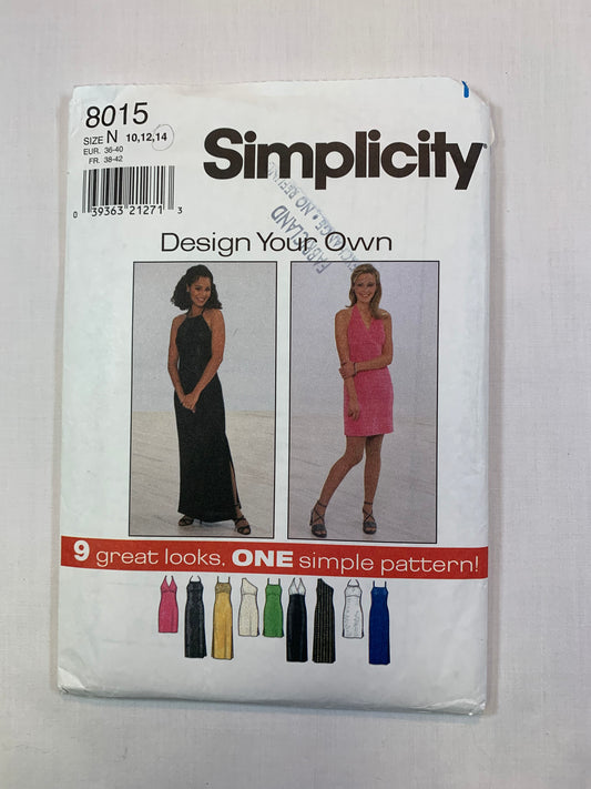 Simplicity 8015 Misses'/Miss Petite Knit Dress, Size 10-14, Cut