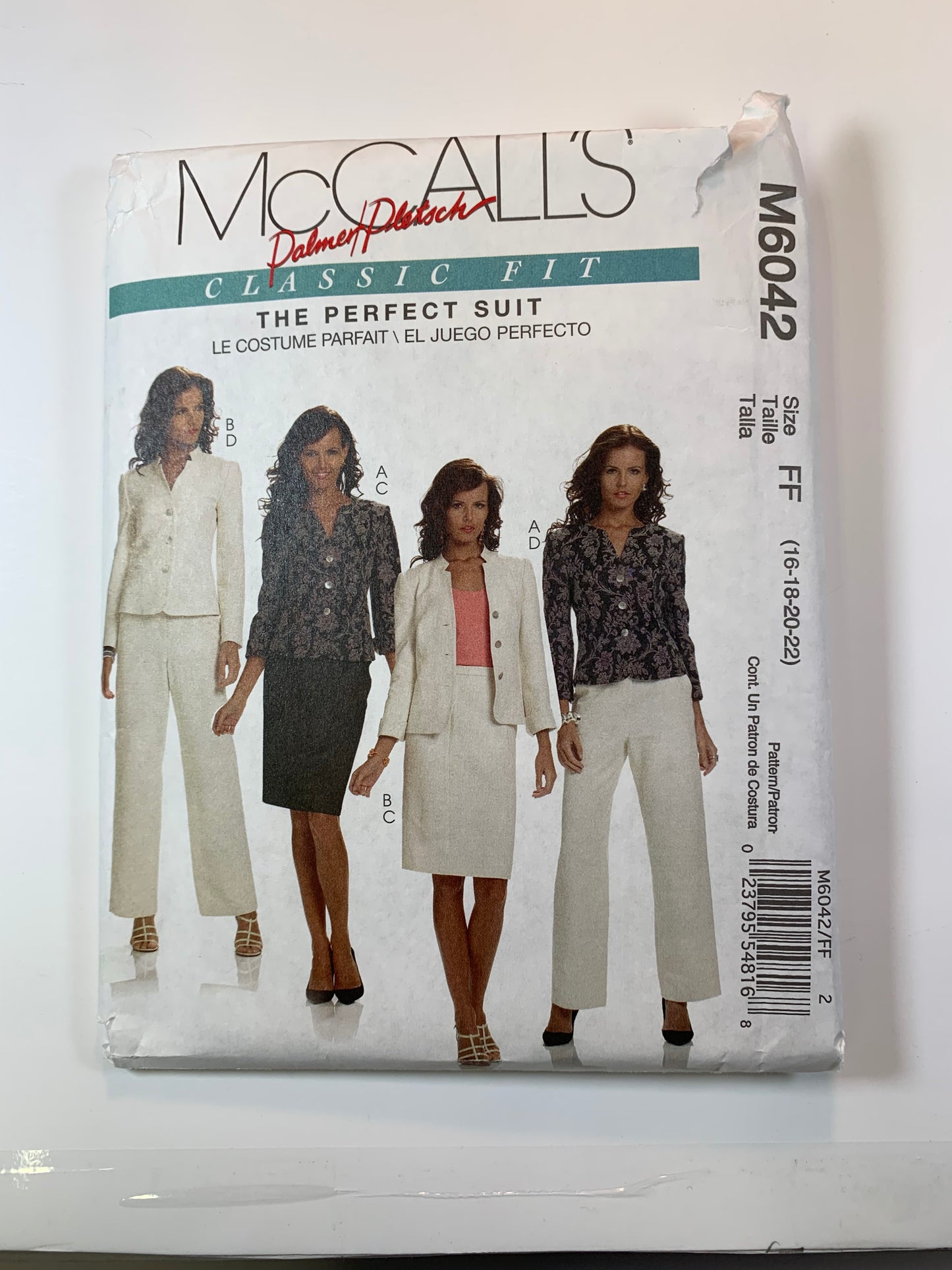 McCall's M6042 Misses' Lined Jacket, Skirt, Pants, Size 16-22, Uncut, 2010