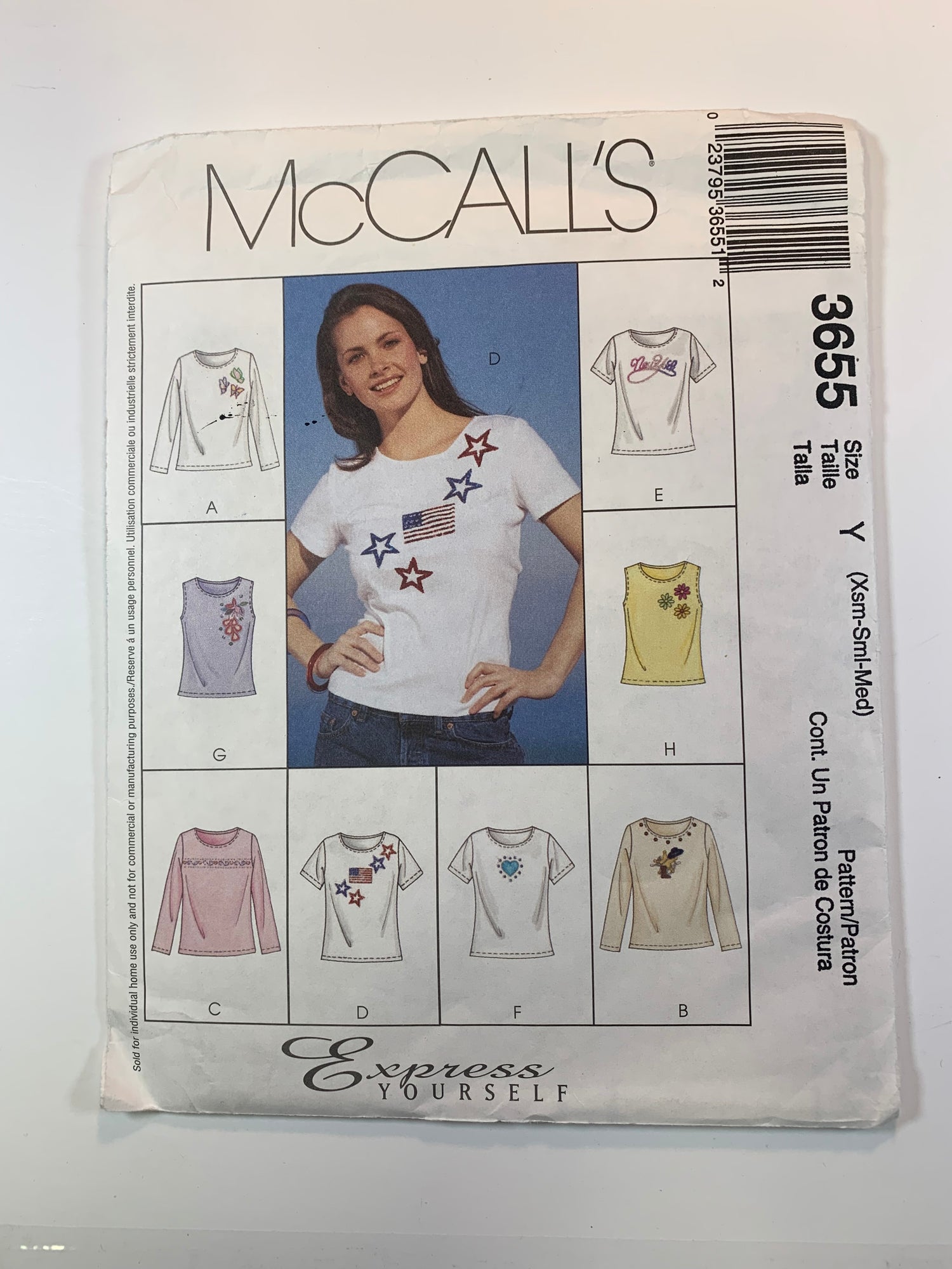 McCall's 3655 Misses' Knit Tops, Size 4-14, Cut, 2002