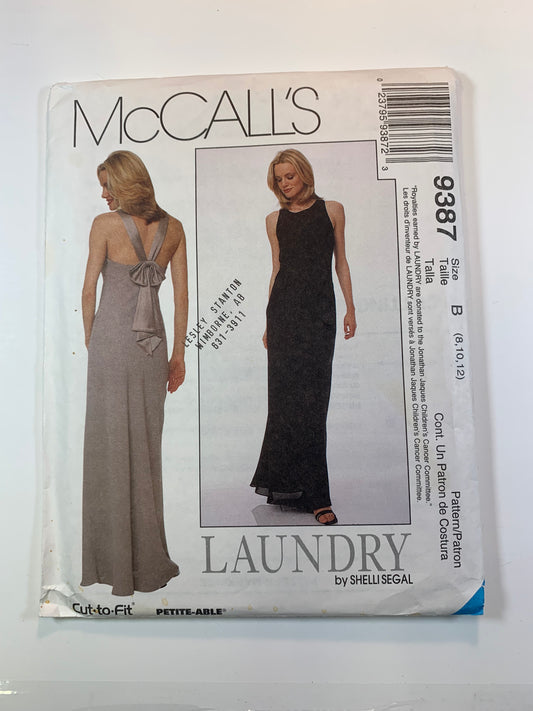 McCall's 9387 Misses' Dress, Gowns, Size 8-12, Uncut, Vintage 1998