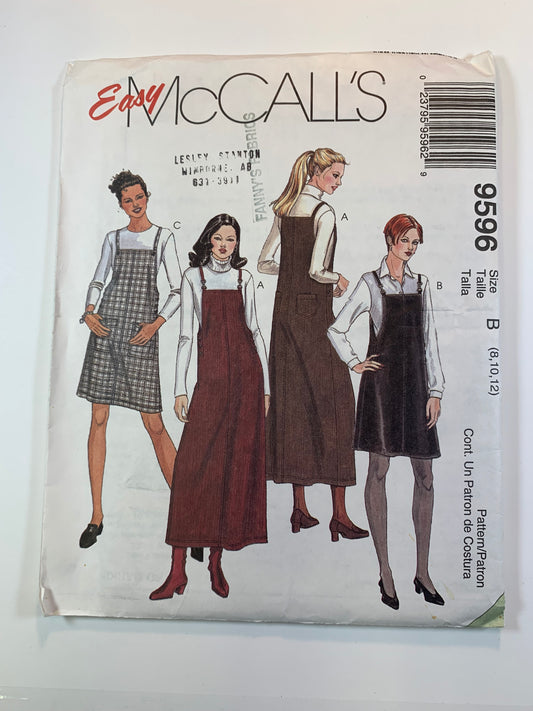 McCall's 9596 Misses' Jumper, Size 8-12,Uncut, Vintage 1998
