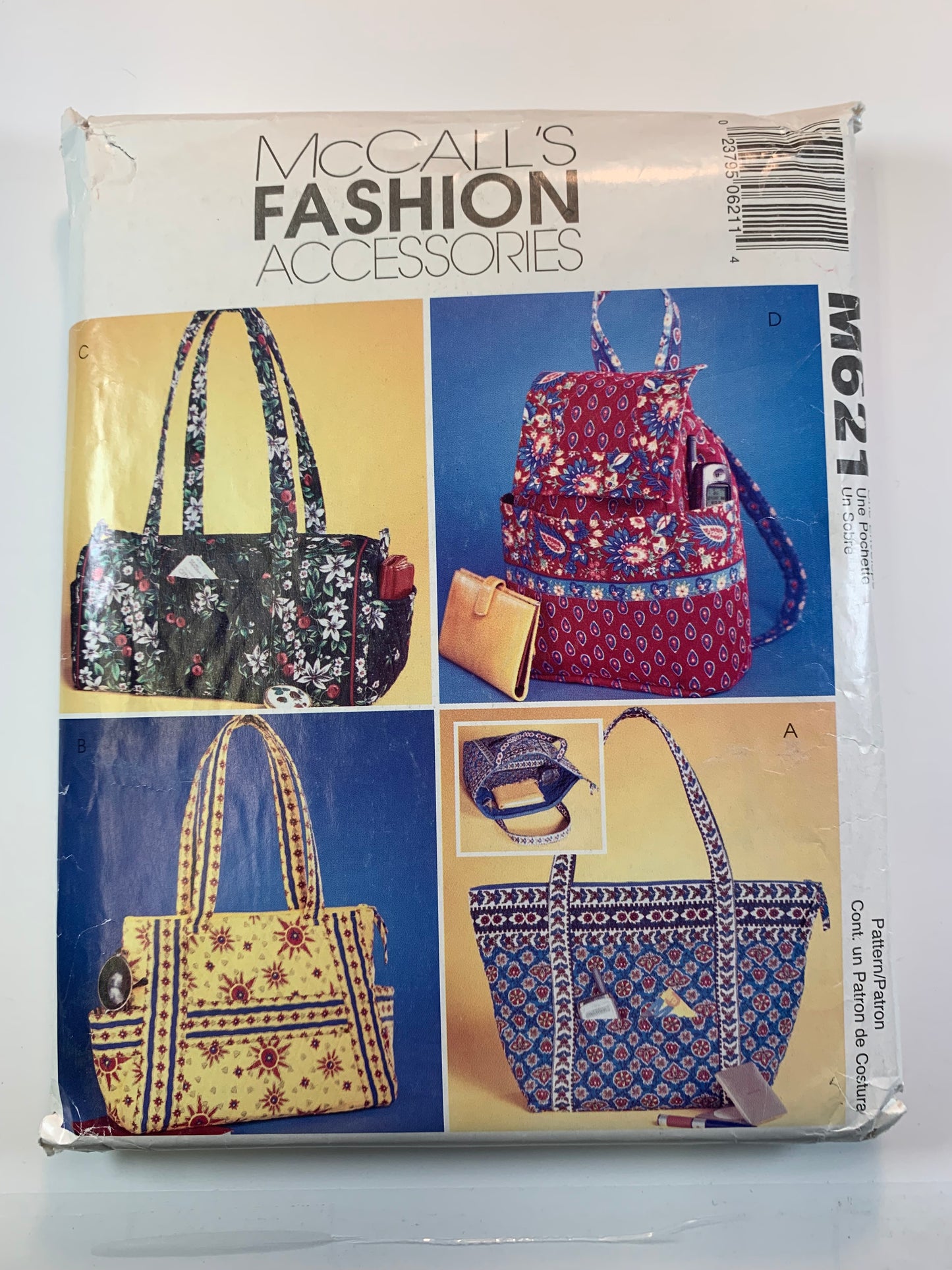 McCall's M621 Misses' Teens' Fashion Accessories, Handbags, Purses, Uncut, 2003
