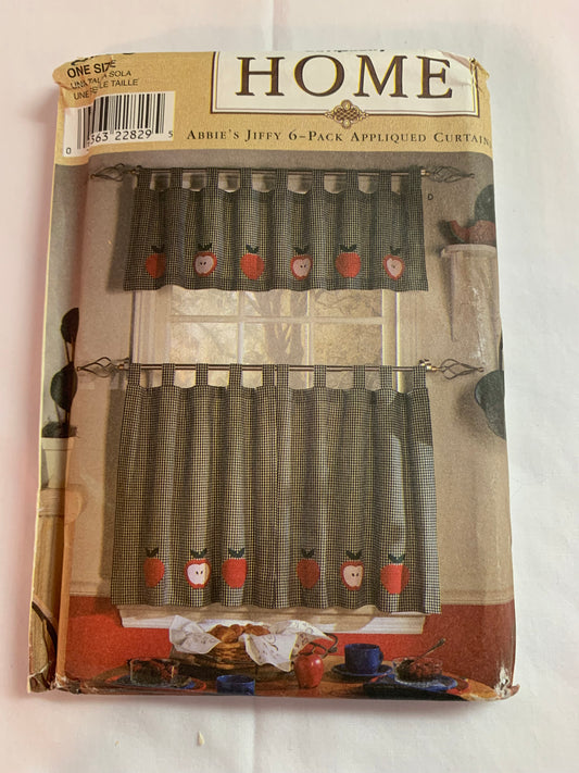 Simplicity Sewing Pattern 8695 Home Decor, Window Coverings, Curtains, Swag, Valance, Ruffles, Tiers, One Size, Uncut, Vintage 1999