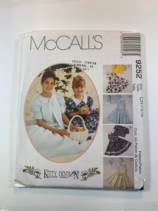McCall's 9252 Girls' Dress, Jacket, Petticoat, Size 7-10, Uncut, Vintage 1998