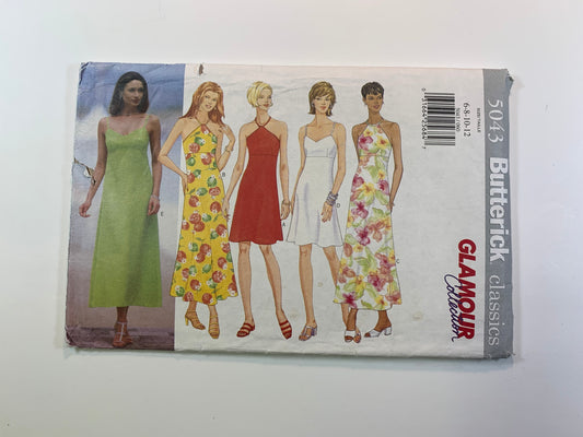 Butterick 5043 Misses'/Miss Petite, Dress, Size 6-12, Cut, Vintage 1997