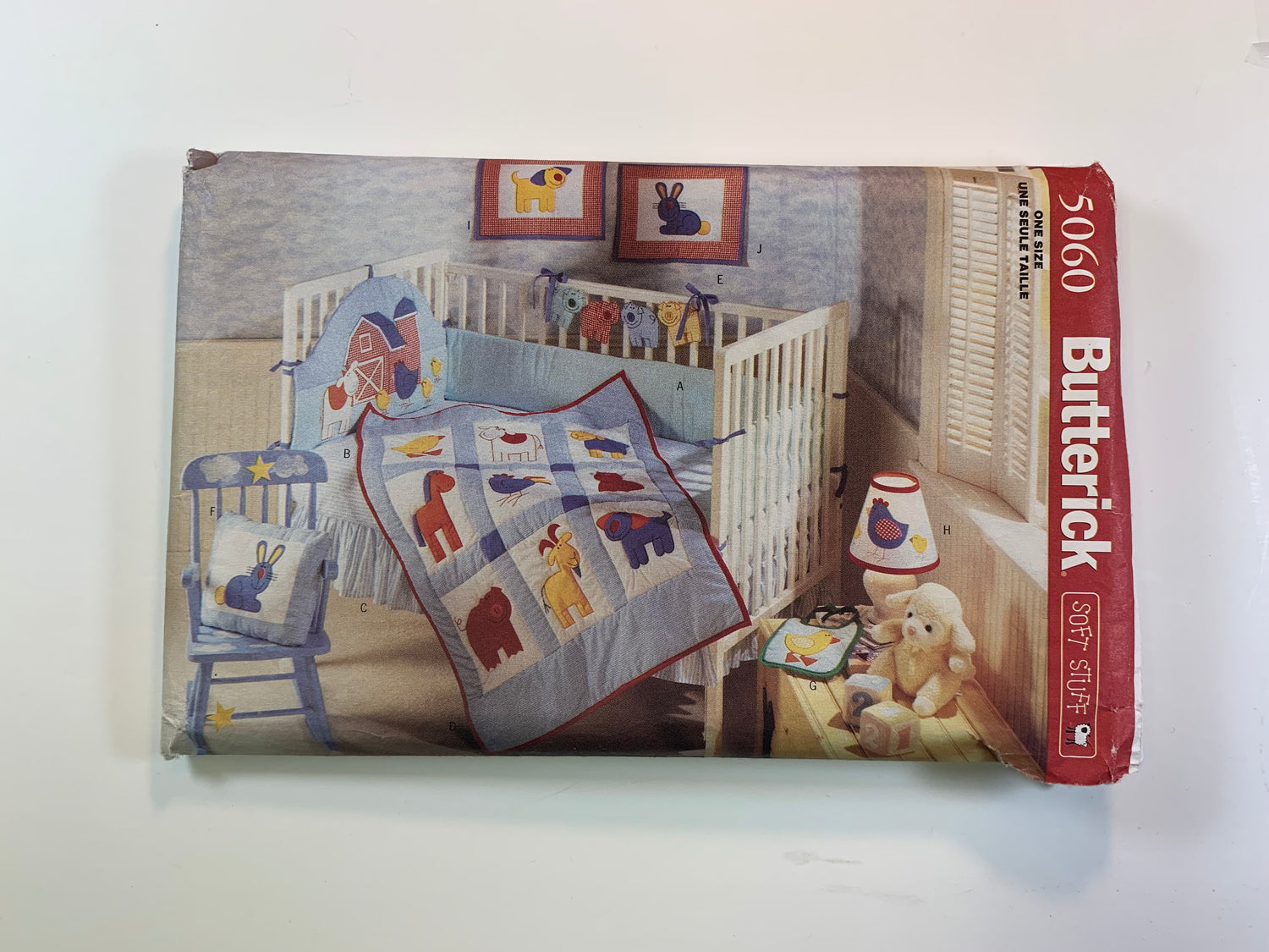 Butterick 5060 Home Decor Crafts, Baby Bumper, Headboard, Dust Ruffle, Quilt, Pillow, Mobile, Uncut, 2010