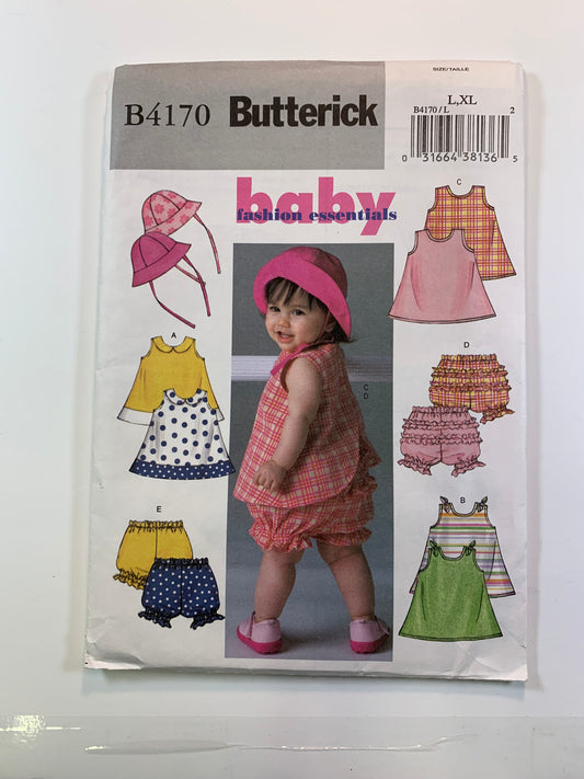 Butterick B4170 Baby/Infant Dress, Panties, Hat, Uncut, 2004