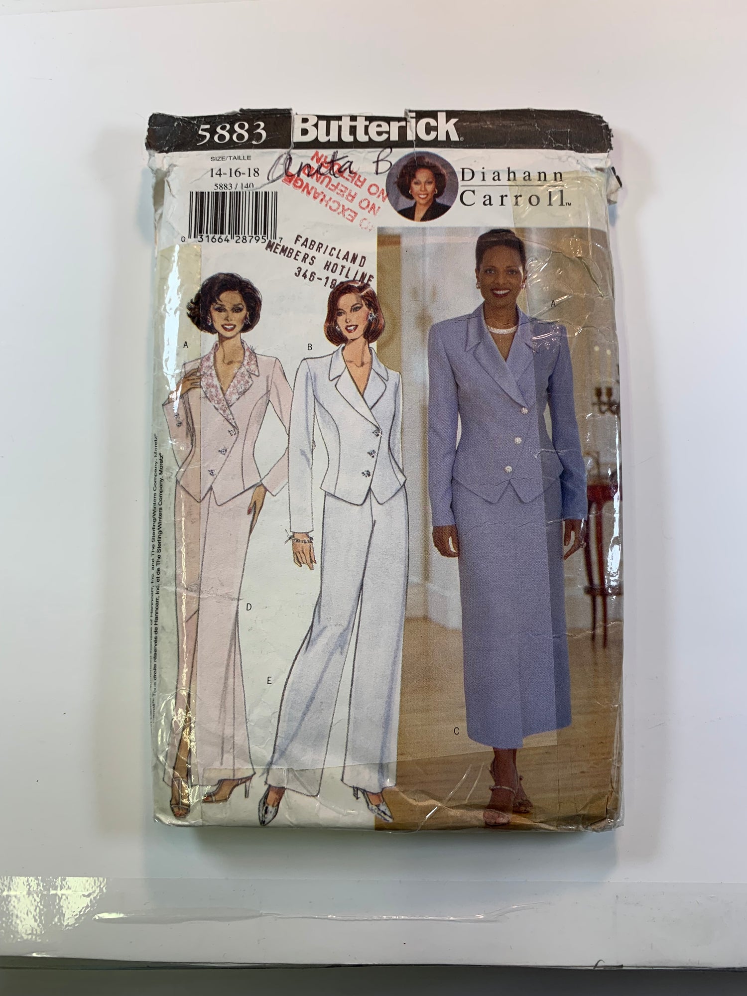 Butterick 5883 Misses' Jacket, Skirt, Pants, Size 14-18, Cut, Vintage 1998