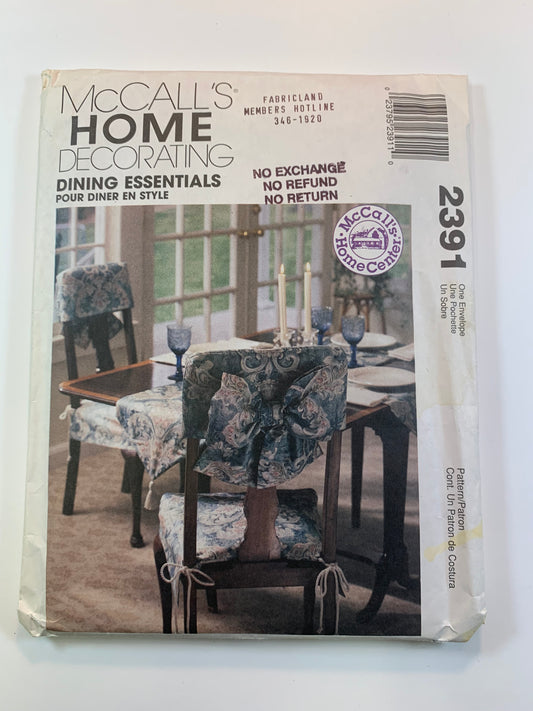 McCall's 2391 Home Decor Dining Essentials, Uncut, Vintage 1999