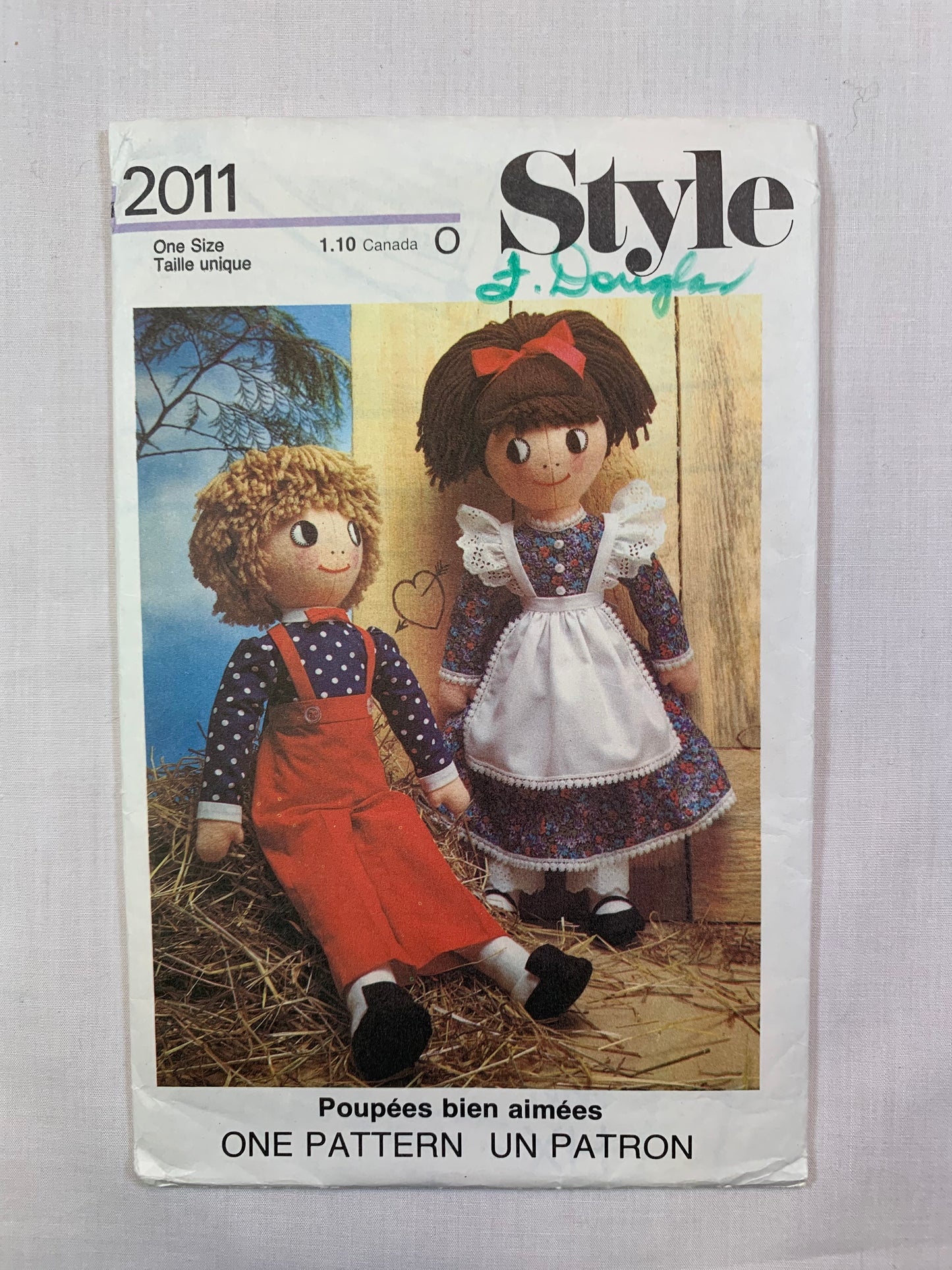 Style 2011 Crafts Stuffed Boy, Girl Dolls, Wardrobe, 20 Inches, Uncut, Vintage 1977