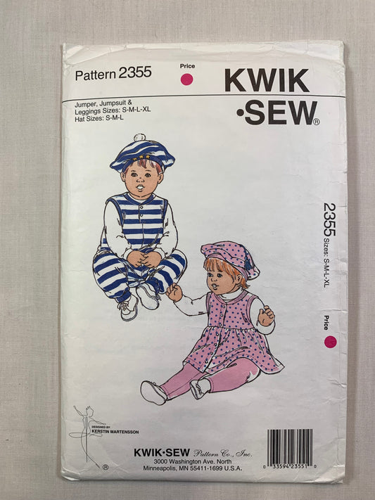 KWIK 2355 Baby Jumper, Jumpsuit, Leggings,Hat,, Size S-XL, Cut, Vintage 1994