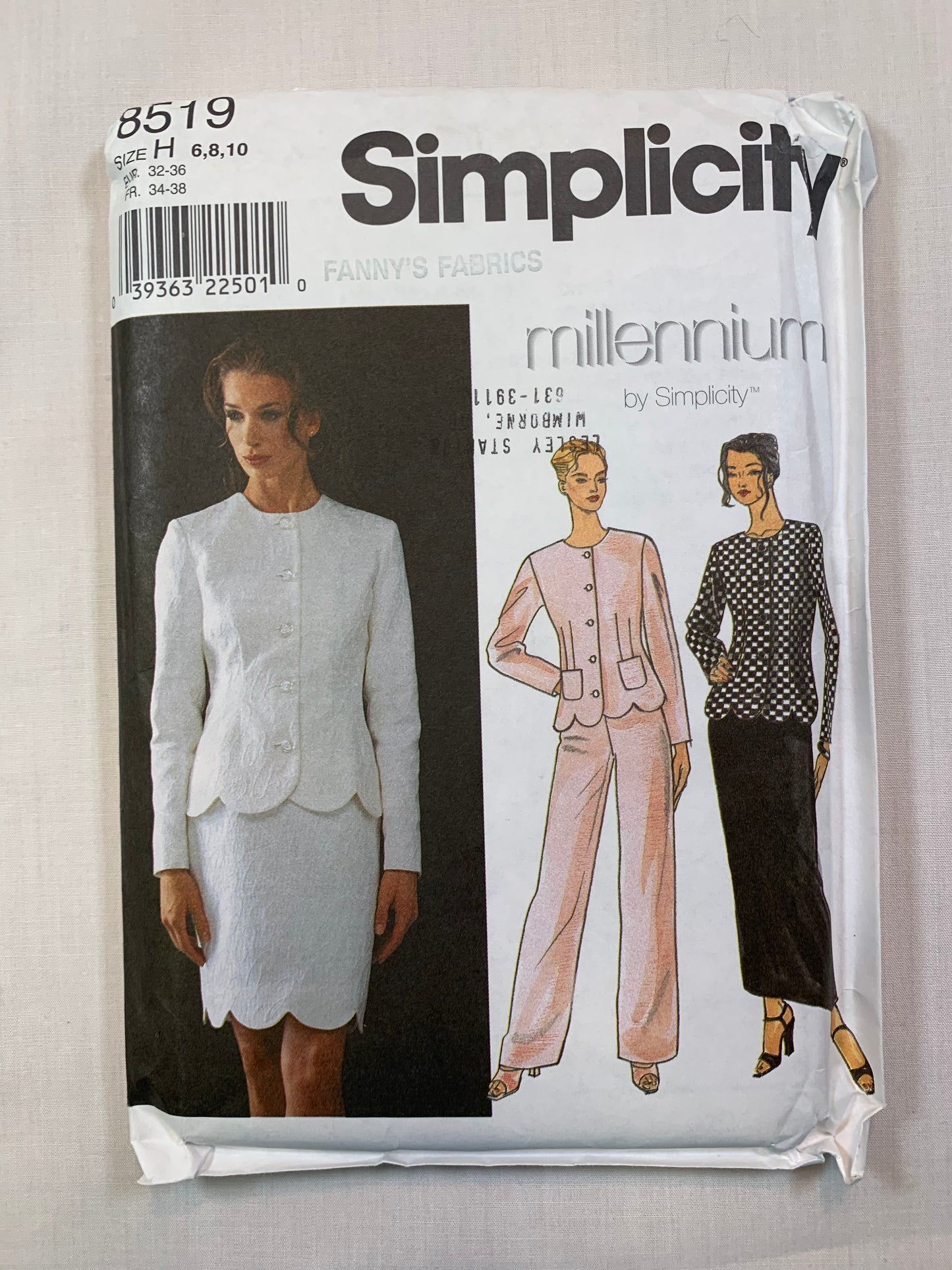 Simplicity 8519 Misses'/Miss Petite Jacket, Skirt, Pants, Size 6-10, Uncut, Vintage 1998