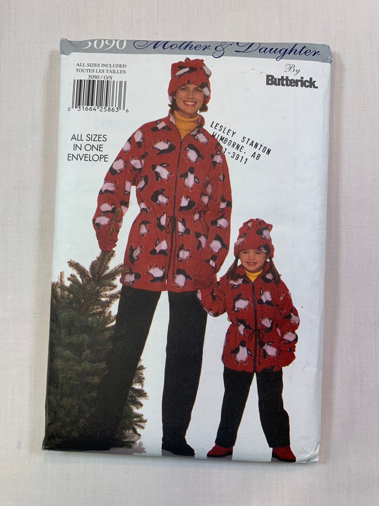 Butterick 5090 Misses'/Children's/Girls' Jacket, Tapered Pants, Hat, Loose-Fitting, Drawstring Waist, Pockets, Front Zipper, Size 6-18, Uncut, Vintage 1997