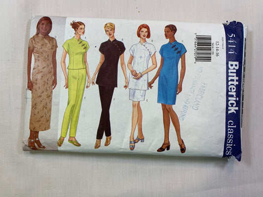 Butterick 5414 Misses Dress, Tunic, Pants, Top, Skirt, Size 12-16, Cut, Vintage 1998