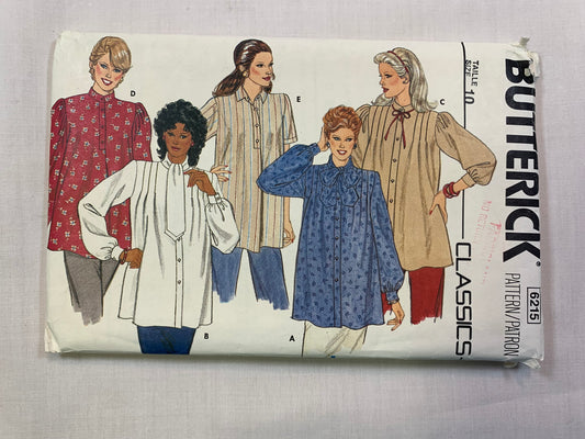 Butterick 6215 Misses' Maternity Top, Size 10, Cut, Vintage 1986