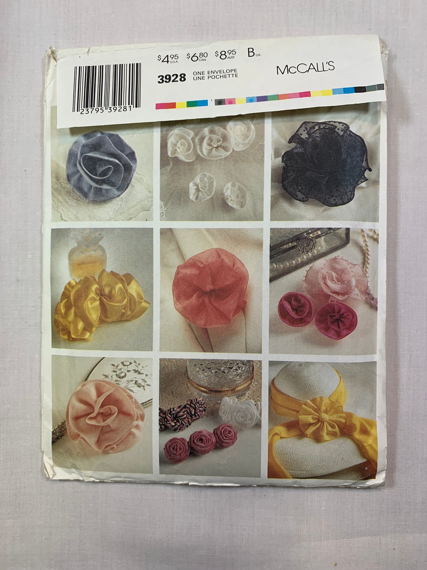 McCall's 3928 Crafts Flower Accessories, Cut, Vintage 1994