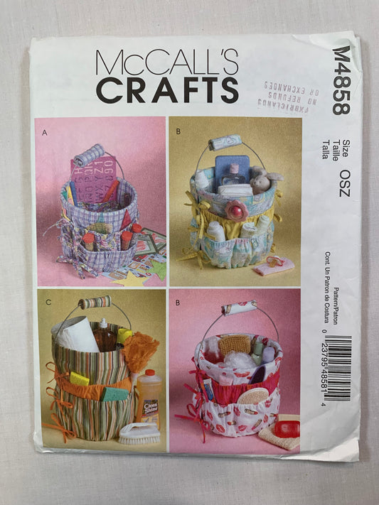McCall's M4858 Crafts Bucket Organizers, Uncut, 2005