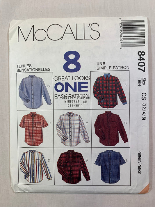 McCall's Boys' Girls' Shirts, Size 12-16, Uncut, Vintage 1993
