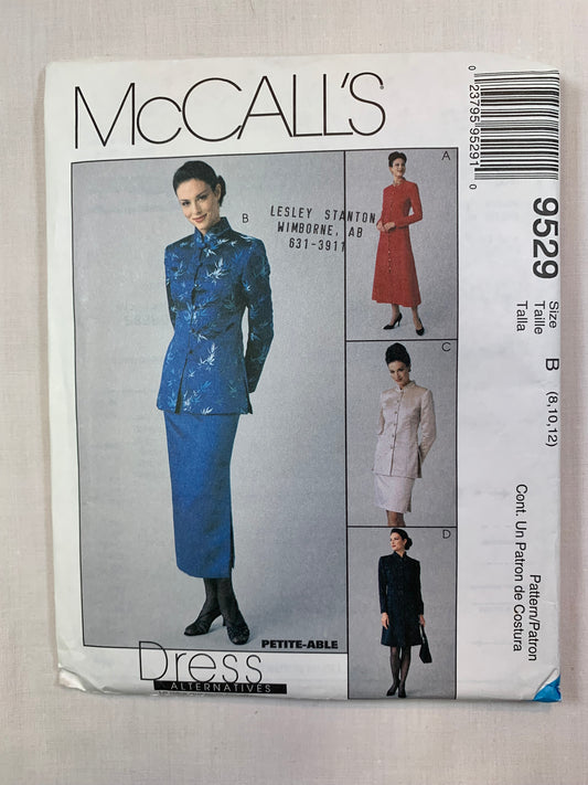 McCall's 9529 Misses' Jacket, Skirt, Dress, Size 8-12, Uncut, Vintage 1998