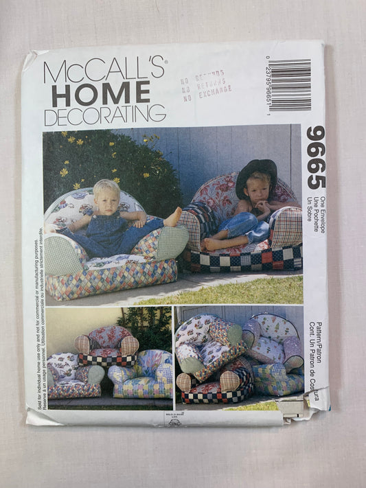 McCall's 9665 Home Decor Kids Chairs, Uncut, Vintage 1998