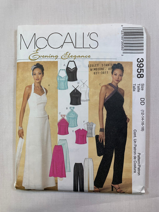McCall's 3958 Misses'/Miss Petite Top, Skirt, Pants, Size 12-18, Uncut, 2003