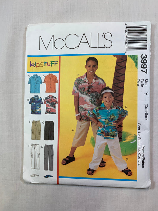 McCall's 3997 Boys' Shirt, Tops, Pants, Visor, Size 3-6, Uncut, 2003