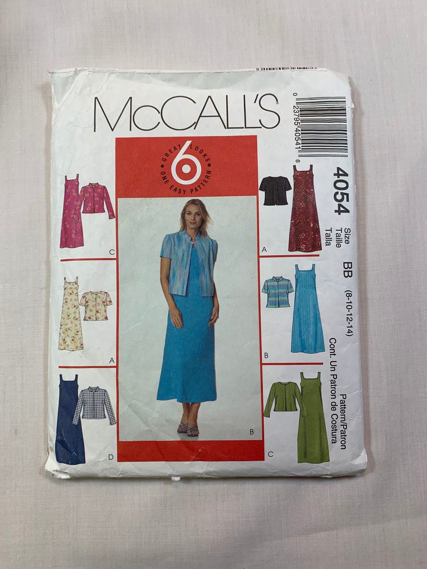 McCall's 4054 Misses'/Miss Petite Unlined Jacket, Dress, Size 8-14, Cut, 2003