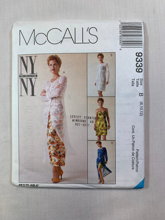 McCall's 9339 Girls' Dress, Slipdress, Size 8-12, Uncut, Vintage 1998