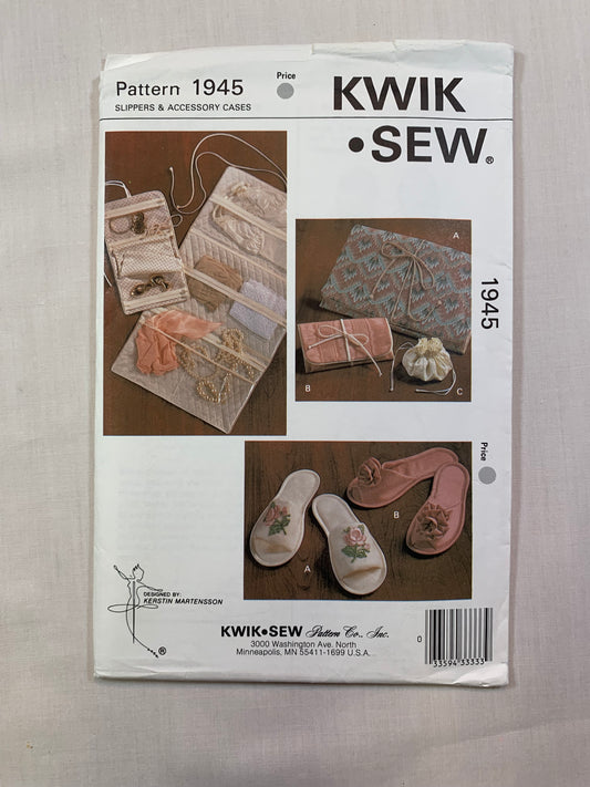 Kwik 1945 Crafts, Slippers, Accessory Cases, Uncut, Vintage 1989