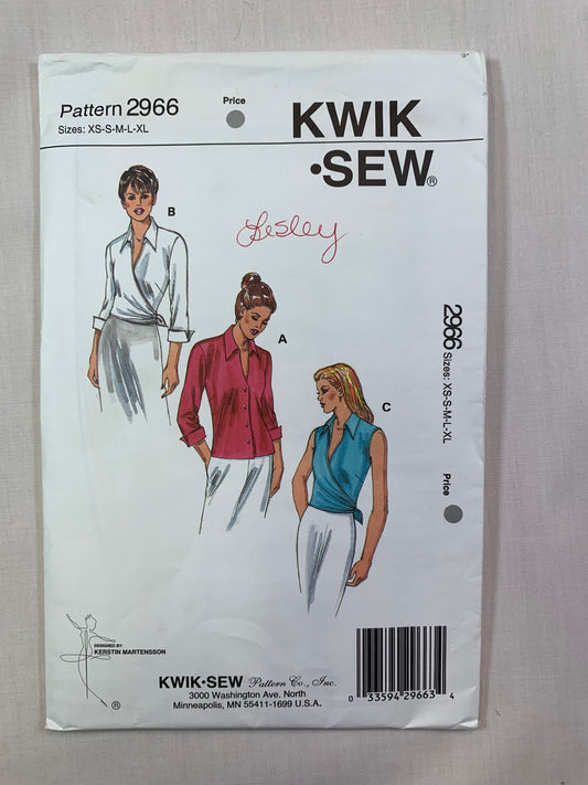KWIK 2966 Misses' Shirts, Size XS-L, Uncut, 2001