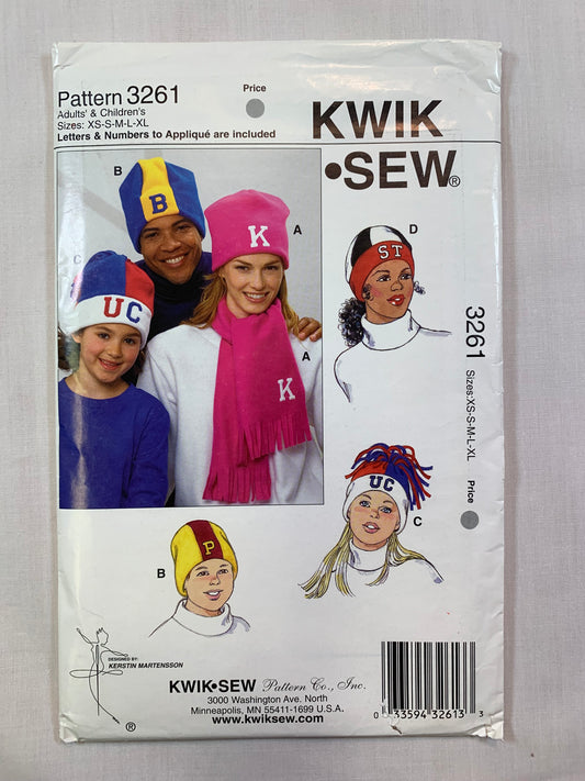 Kwik 3261 Crafts, Fashion Accessories, Adult, Children, Hats, Scarf, Uncut, 2004