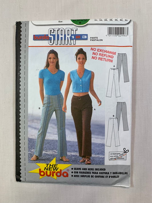 Burda Sewing Pattern 2998 Misses' Pants, Zipper Closing, Close-Fitting, Size 6-18, Cut, 2017