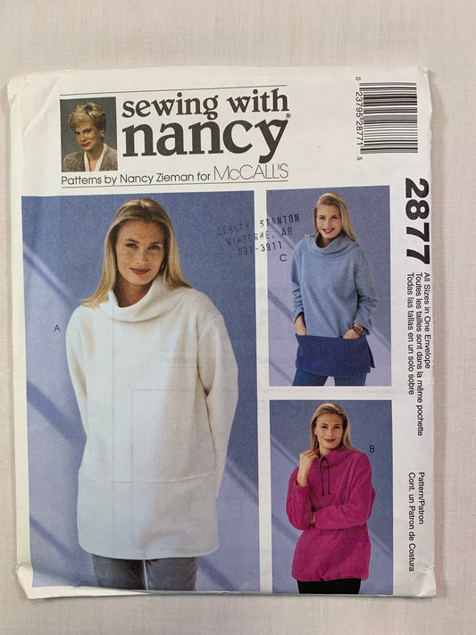 McCall's 2877 Misses'/Miss Petite Tops, Size 8-22, Uncut, 2000