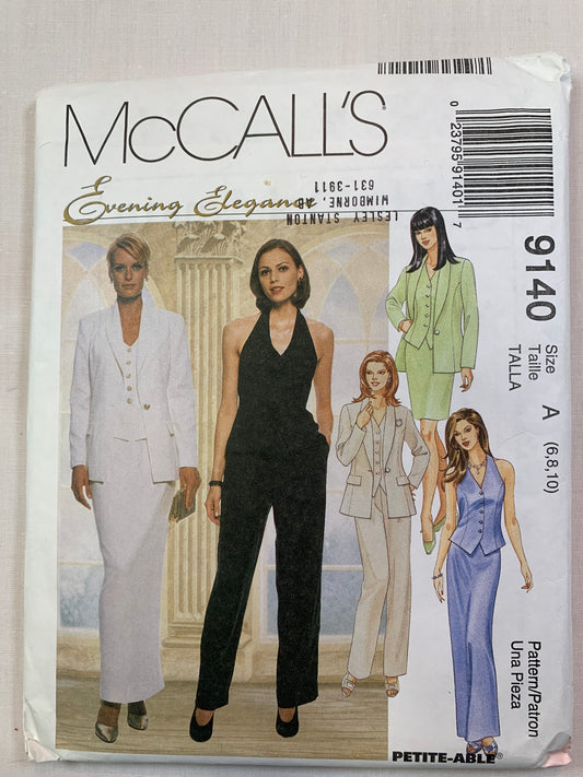McCall's 9140 Misses' Lined Jacket, Top, Skirt, Pants, Size 6-10, Uncut, Vintage 1997