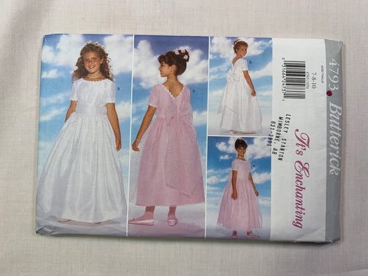 Butterick 4793 Girls' Dress, Size 7-10, Uncut, Vintage 1996