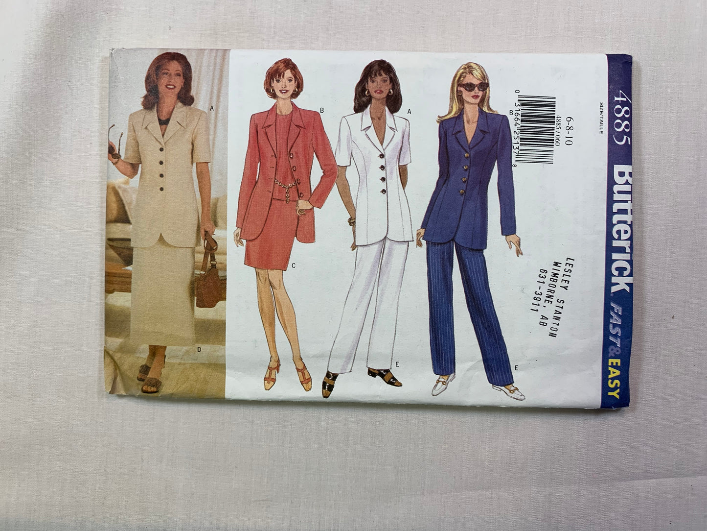 Butterick 4885 Misses' Petite Jacket, Skirt, Pants, Size 6-10, Uncut, Vintage 1997