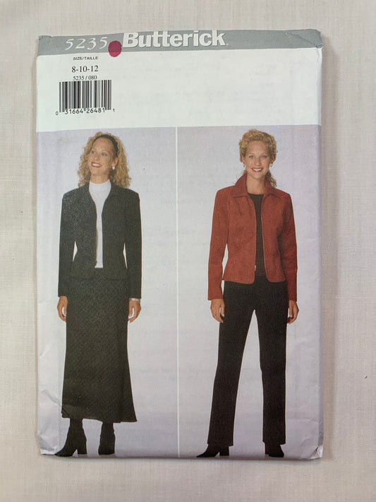 Butterick 5235 Misses' Jacket, Skirt, Pants, Size 8-12, Uncut, Vintage 1997
