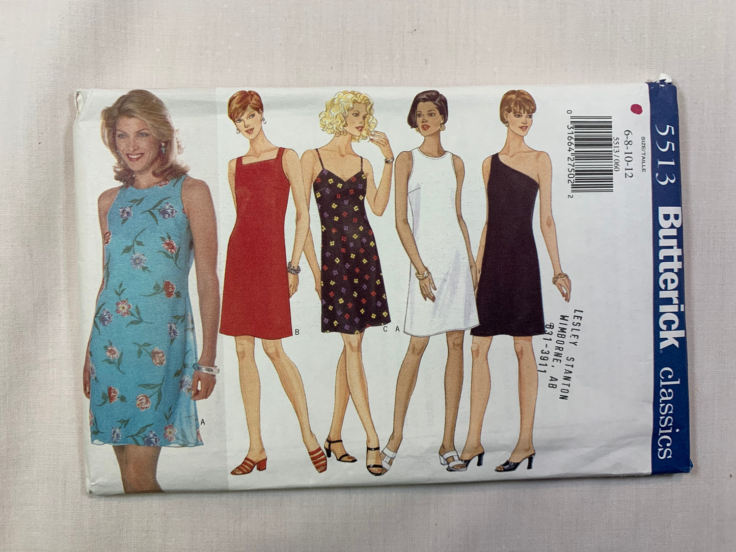 Butterick 5513 Misses'/Misses' Petite Dress, Size 6-12, Uncut, Vintage 1998